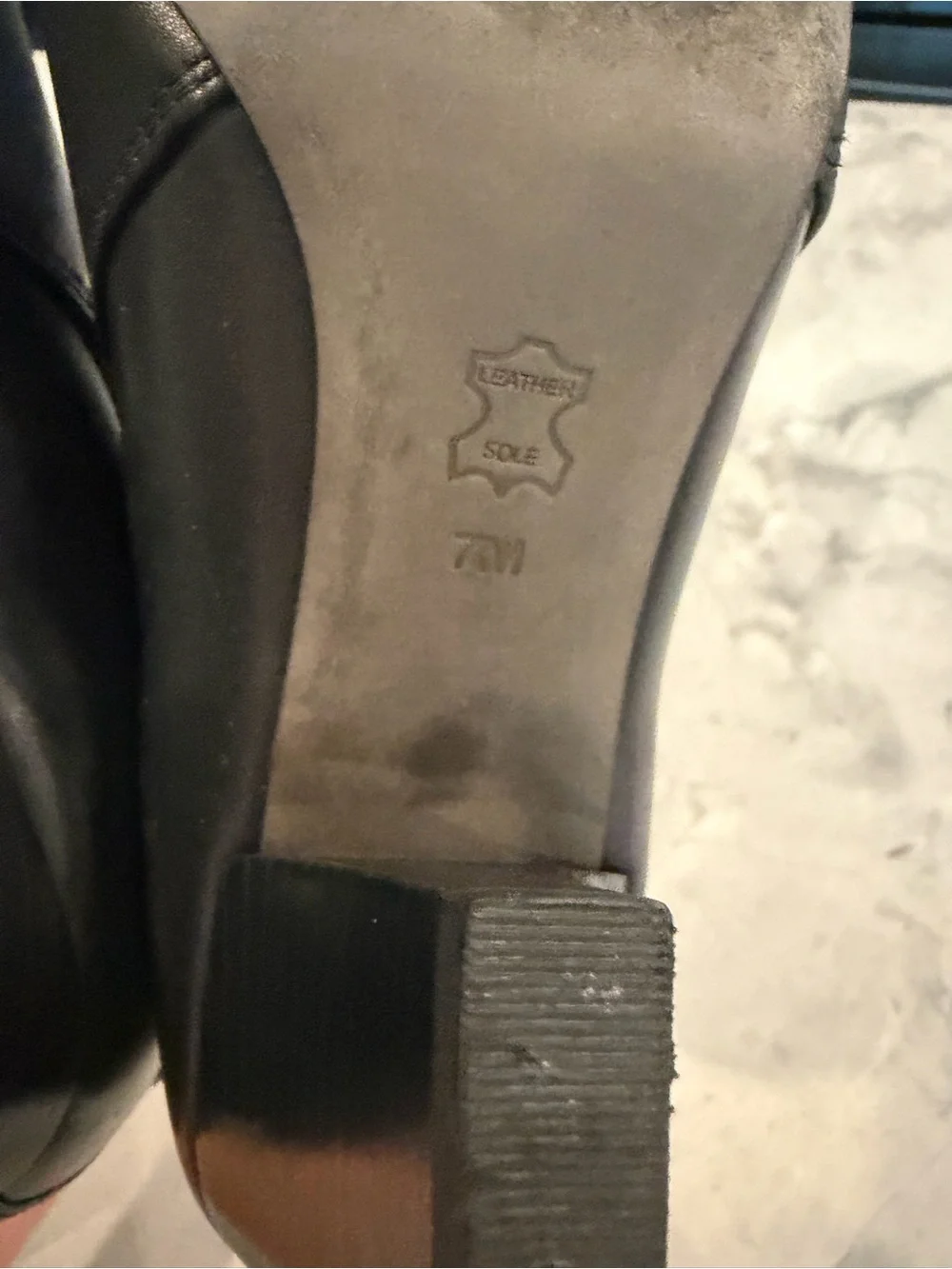 Tory Burch Black Leather Ankle Strap Logo Bootie silver hardware size 7